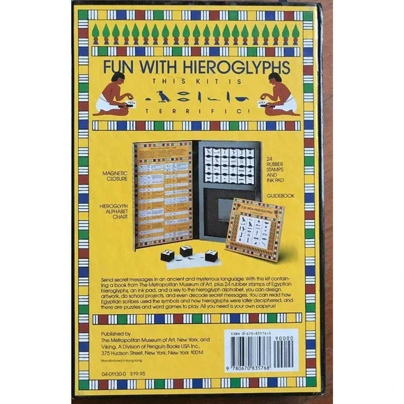 Metropolitan Museum of Art Hieroglyphic Stamp Kit set Vintage book Egyptian gift - Picture 13 of 16